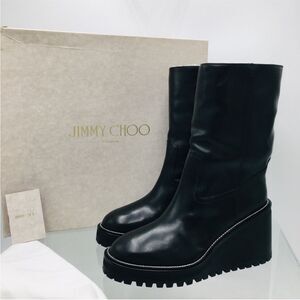Jimmy Choo Black Platform Heeled Boots